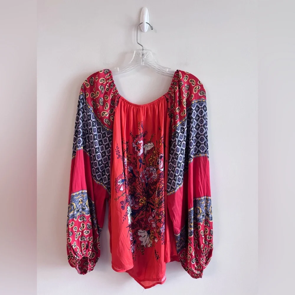 Free People Positano Printed Blouse